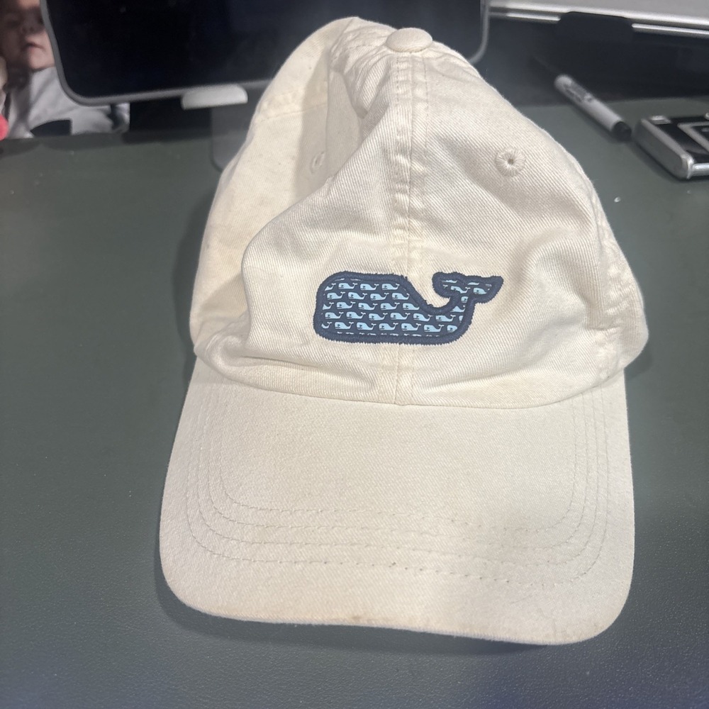 VineYard Vines White/Blue Logo Adjustable Back Hat